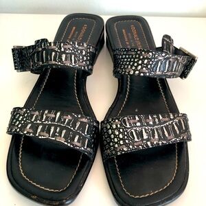 Donald J Pliner Ankara Croc Print Sandals